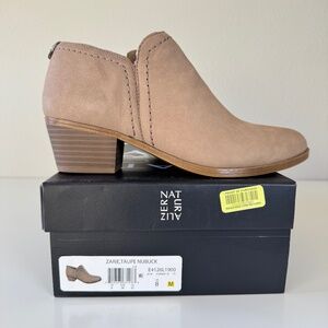 NIB Naturalizer Zarie Ankle Bootie Women's Size 8 Taupe Nubuck Leather Autumn